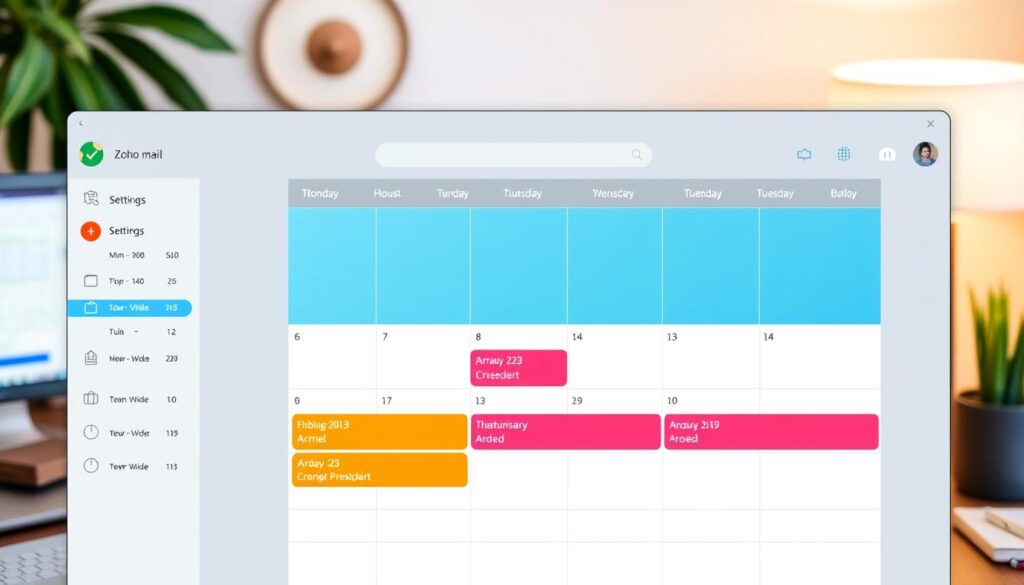 Zoho Mail calendar interface Zoho Mail calendar interface